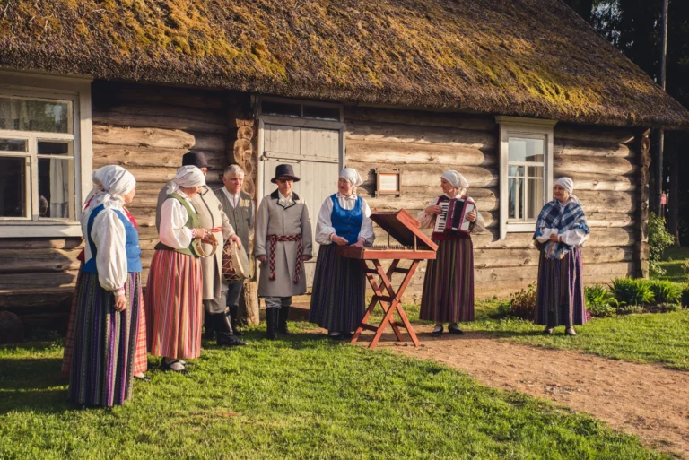 Group of acters in the ethnografic museum in Latgale