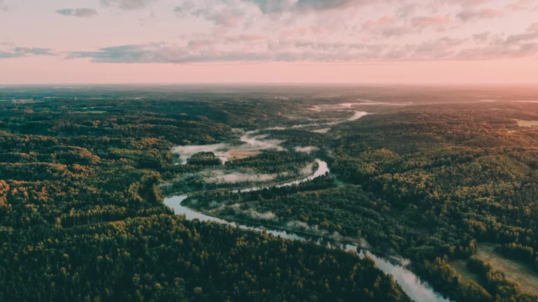 Gauja National Park of Latvia from above